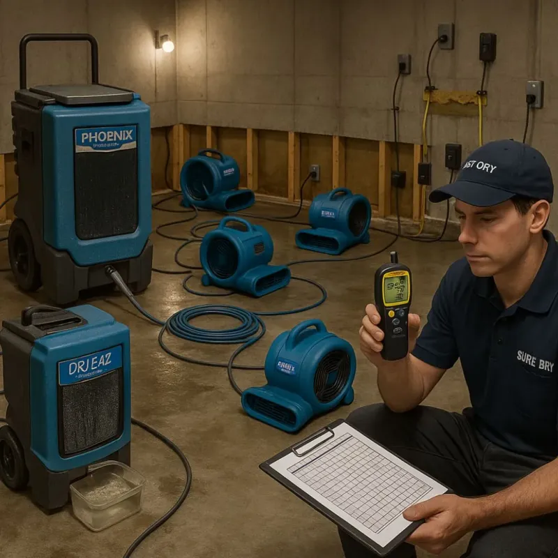 Structural Drying and Dehumidification process in Cherokee Village, AR